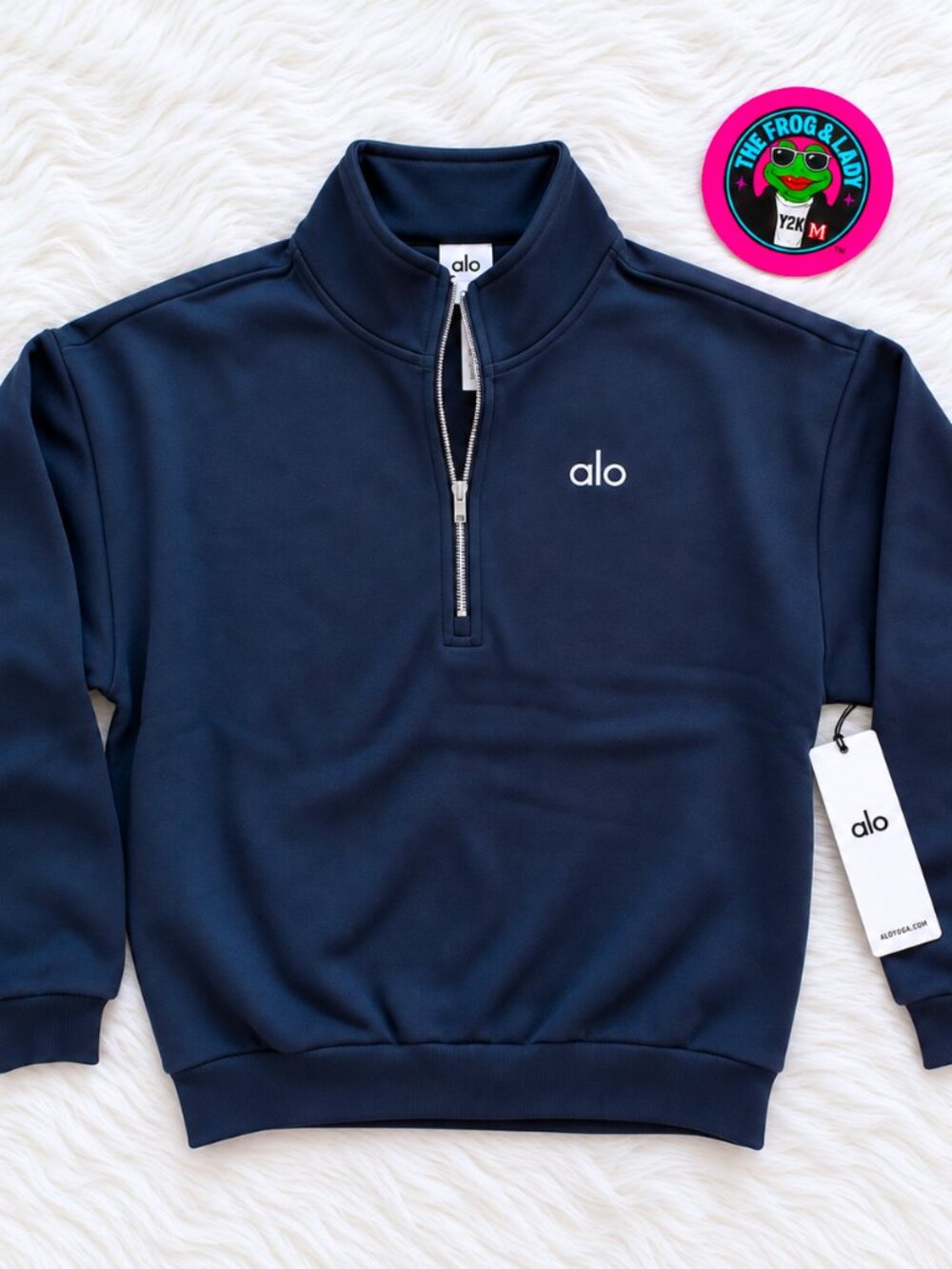 Alo Yoga Accolade 1/4 Zip Pullover Navy NWT XS-L - Picture 2 of 10